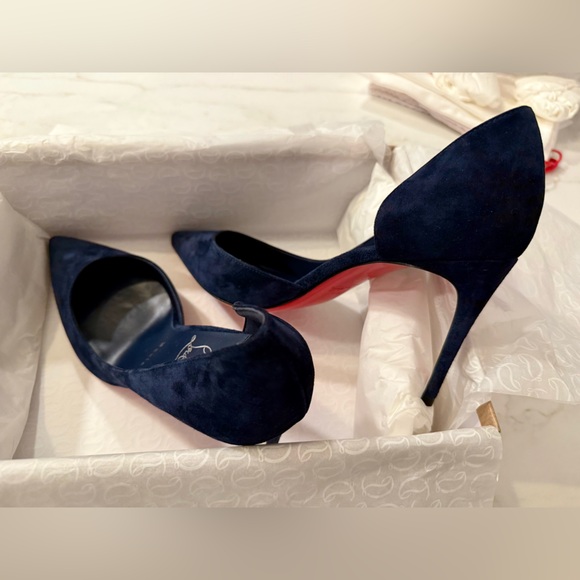 Christian Louboutin Dark Blue Suede Heels - Picture 10 of 11